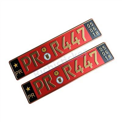 Aksesori Kenderaan Embossing Nombor Plat